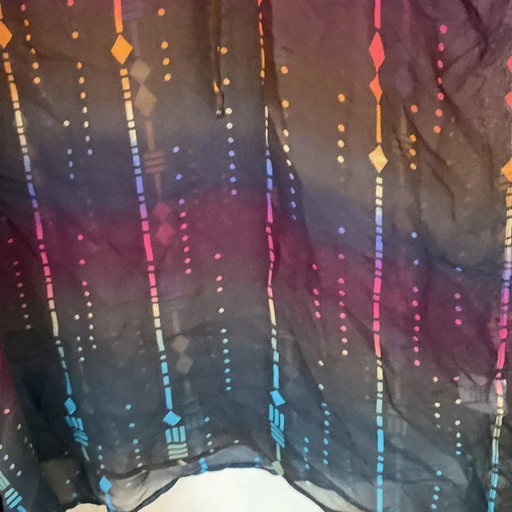 TWELFTH Street by Cynthia Vincent sz M‎ sheer rainbow grey colored swim cover up - Picture 6 of 7